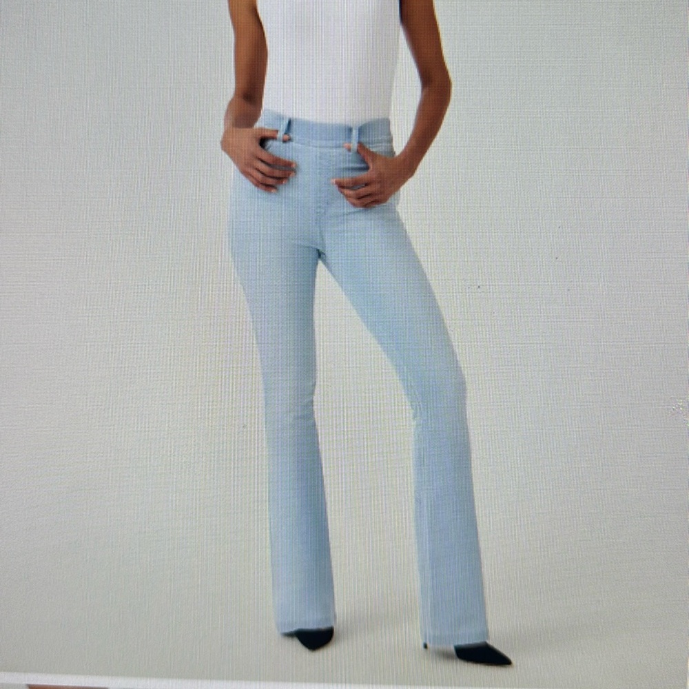 Spanx Tall Large light wash flare